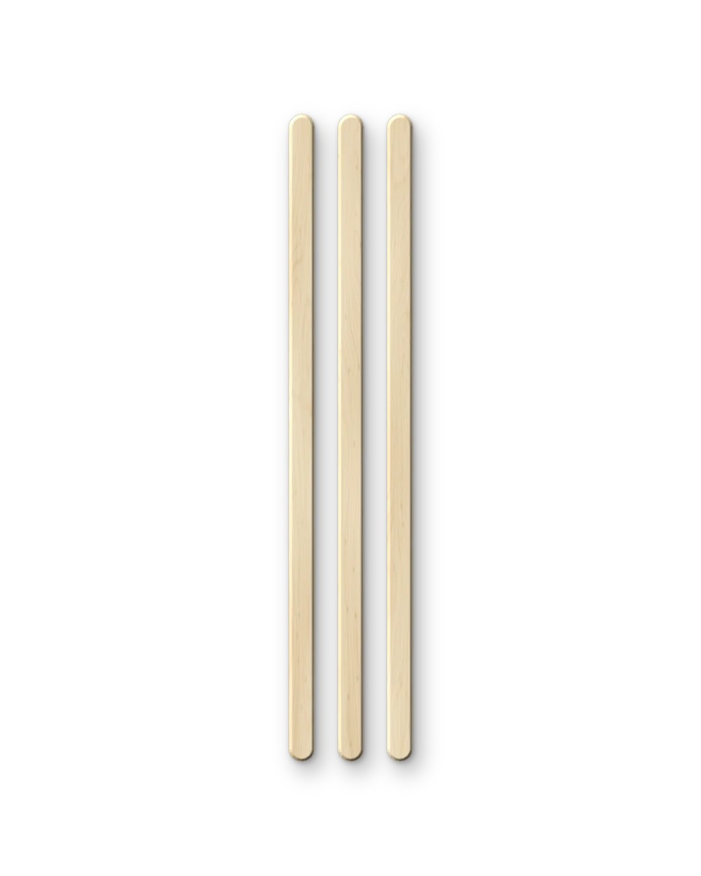 Three wooden coffee stirrers